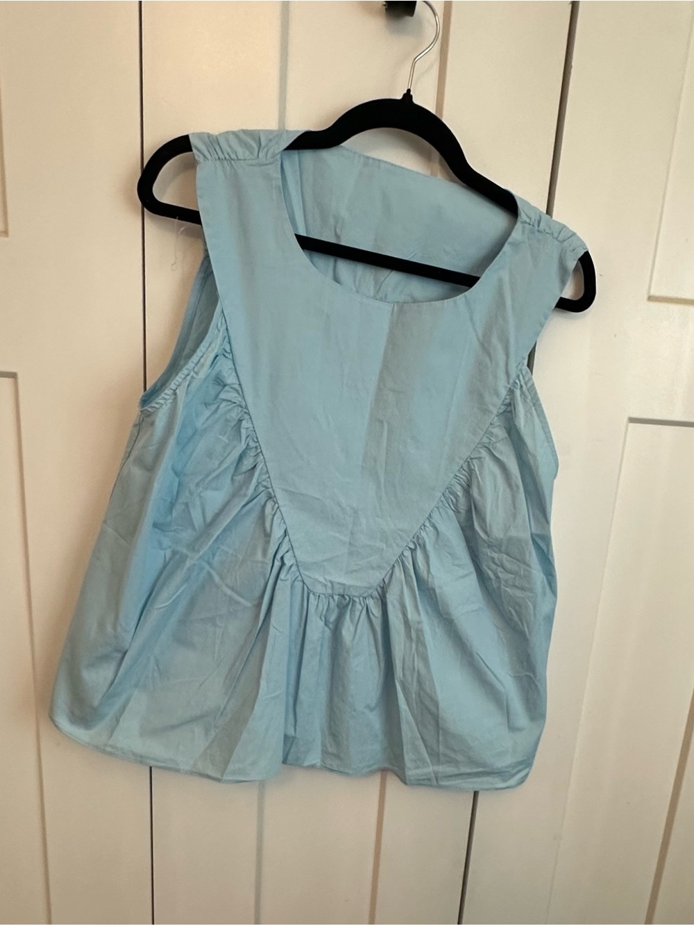 Light Blue Sleeveless Peplum Tank